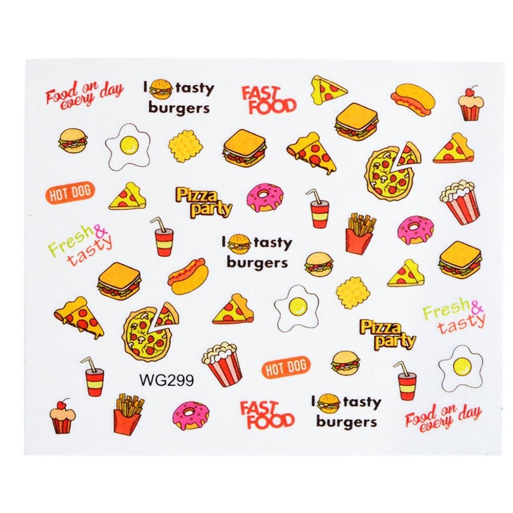 Junk Food Nail Art Decal Sticker - Picture 2 of 3